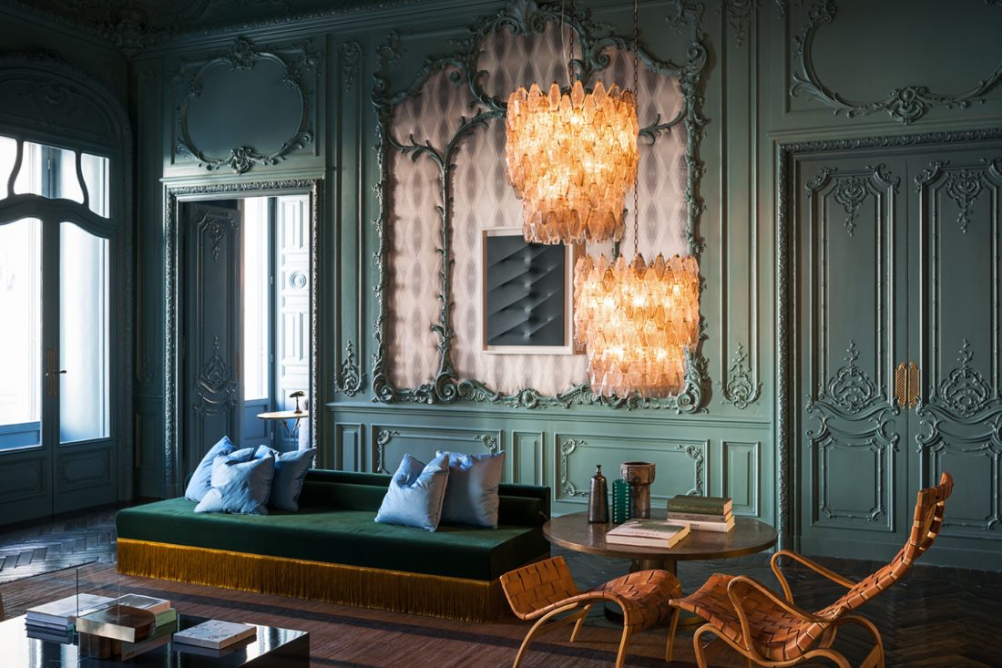 Dimore Studio interior design project showcasing luxury interior design trends 2026 with layered textures and lighting at Milan Design Week 2026 / top interior designers in the world